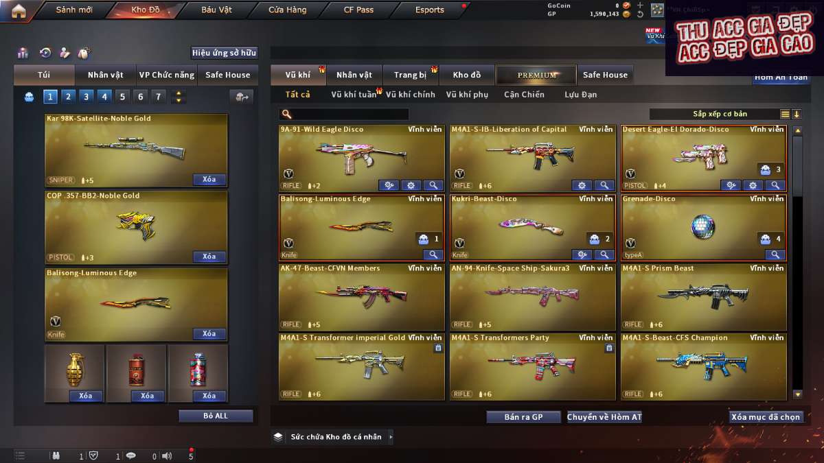shop acc cf uy tin gia re